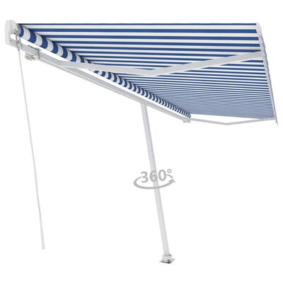 vidaXL Prostostoječa ročno zložljiva tenda 500x300 cm modra/bela