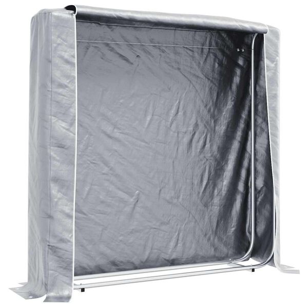 vidaXL Stojalo za drva z dežnim pokrovom 150x25x150 cm Pocinkano jeklo