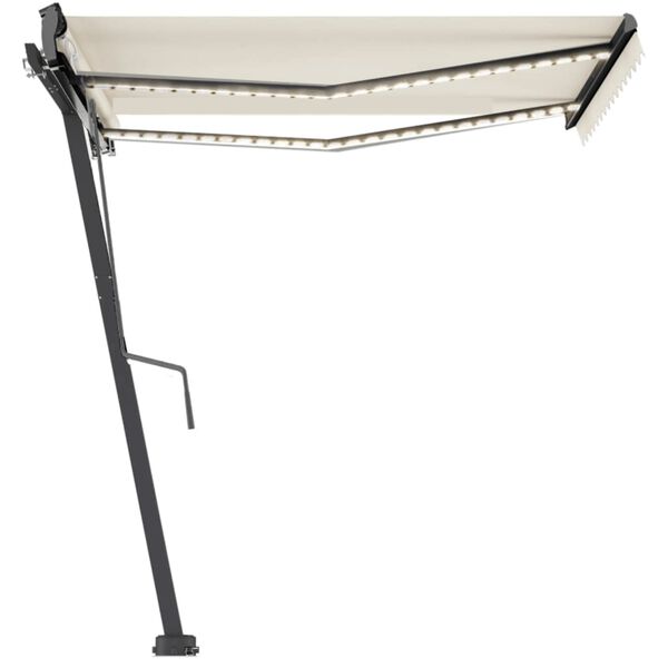 vidaXL Prostostoječa avtomatska tenda 350x250 cm krem