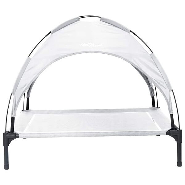 vidaXL Ležišče za psa Srebrno siva 90 x 81 x 80,5 cm Jeklo