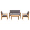 vidaXL Vrtna sedežna garnitura 4 pcs Rjava 120 x 65,5 x 79 cm