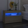 vidaXL Nočna omarica z LED lučkami sonoma hrast 60x35x40 cm inž. les