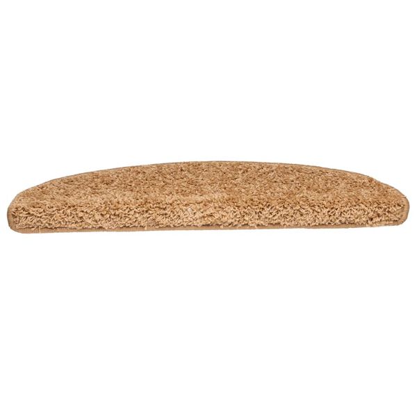 vidaXL Stopniščne preproge 15 kosov 65x21x4 cm bež polkrožne velike