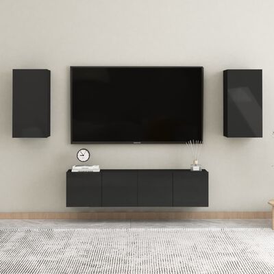 vidaXL TV omarica visok sijaj črna 30,5x30x60 cm iverna plošča