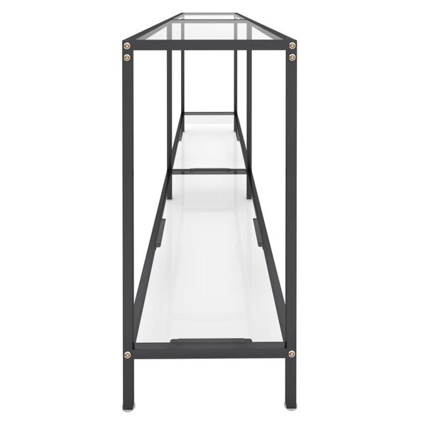 vidaXL Konzolna mizica prozorna 200x35x75,5 cm kaljeno steklo