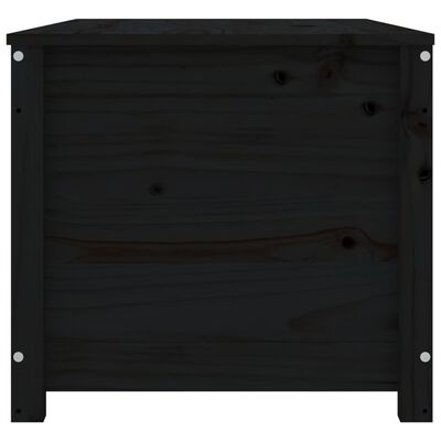 vidaXL Škatla za shranjevanje črna 110x50x45,5 cm trdna borovina