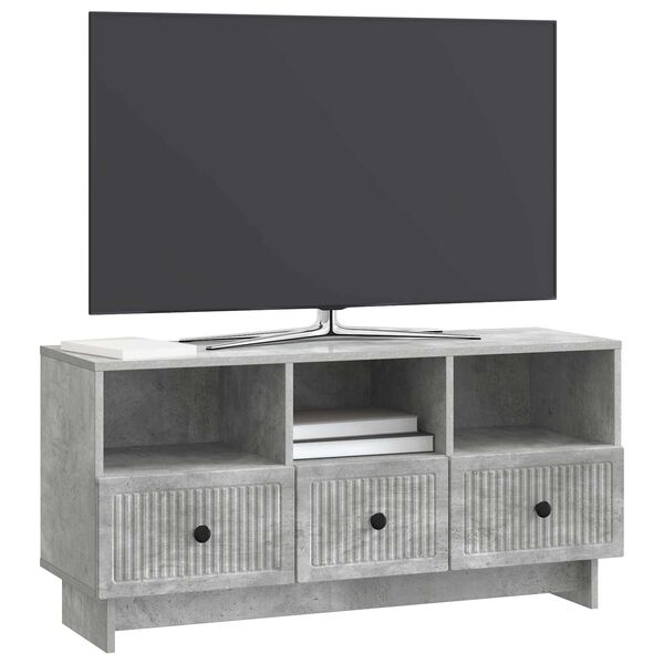 vidaXL TV omarica Betonsko siva 102 x 34,5 x 50 cm Inženirski les