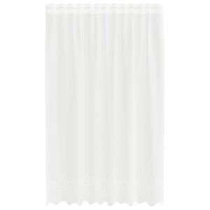 vidaXL Čipkasta Zavesa z zavesami Bela 140 x 150 cm Poliester