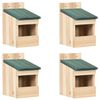 vidaXL Ptičje hi&scaron;ice 4 kosi 12x16x20 cm les jelke