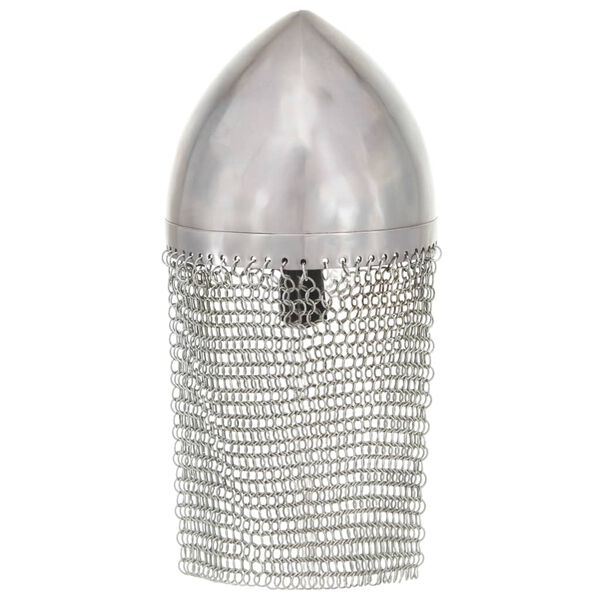 vidaXL Viteška čelada starinska kopija LARP srebrno jeklo