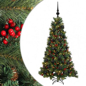 vidaXL Umetna božična jelka z bučko 150 cm 150 LED Toplo bela