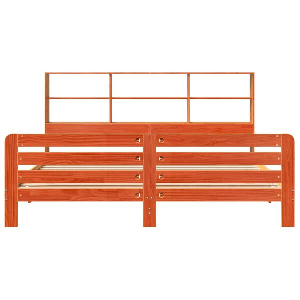 vidaXL Posteljni okvir brez vzmetnice vo&scaron;č. rjav 200x200 cm borovina