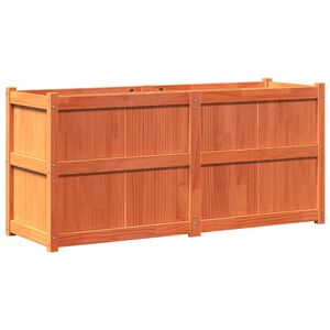 vidaXL Vrtno cvetlično korito vo&scaron;čeno rjavo 150x50x70cm trdna borovina