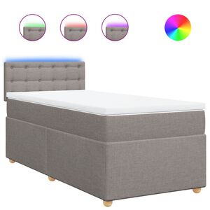 vidaXL Box spring postelja z vzmetnico taupe 80x200 cm blago