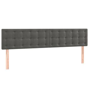 vidaXL Posteljno vzglavje temno siva 180x5x78/88 cm žamet