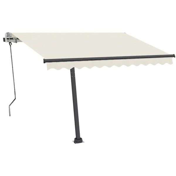 vidaXL Prostostoječa ročno zložljiva tenda 350x250 cm krem