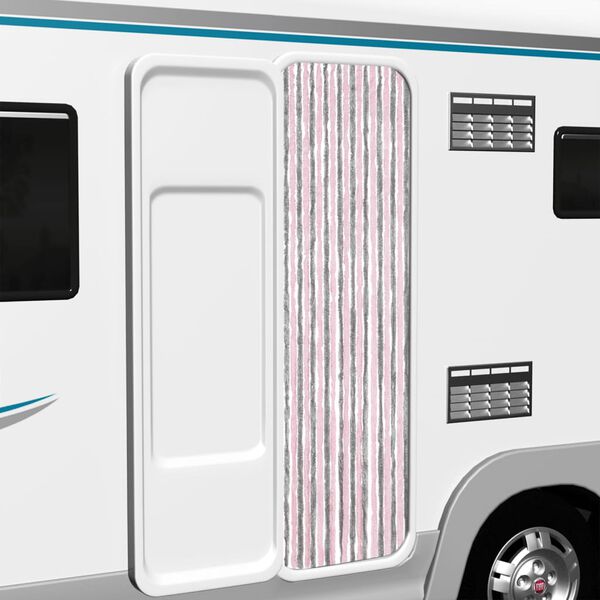 vidaXL Zavesa proti mrčesu srebrno siva in roza 56x185 cm &scaron;enilja