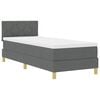 vidaXL LED Box Spring Postelja z blazino Temno siva 80 x 200 cm blago