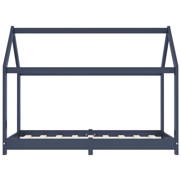 vidaXL Otro&scaron;ki posteljni okvir siv iz trdne borovine 80x160 cm
