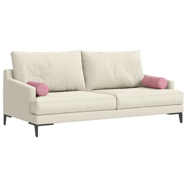 vidaXL Blazine 2 pcs Roza Ø 15 x 40 cm Žametna tkanina