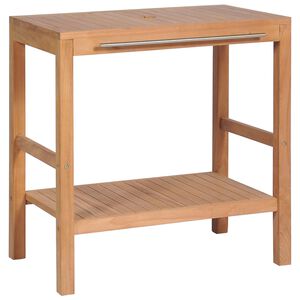 vidaXL Kopalni&scaron;ka toaletna omarica trdna tikovina 74x45x75 cm