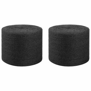 vidaXL Vrv iz jute 2 kos 2 mm Črna 100% Tossa jute