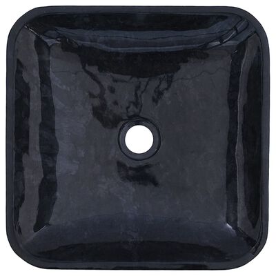 vidaXL Umivalnik črn 40x40x10 cm marmor