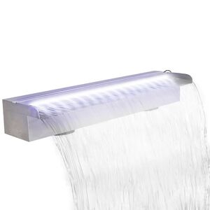 vidaXL Pravokotna fontana za bazen LED slap nerjaveče jeklo 60 cm