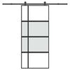 vidaXL Drsna vrata z opremo 90x205 cm kaljeno steklo in aluminij