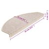vidaXL Stopni&scaron;čne preproge 15 kosov 65x24x4 cm taupe polkrožne velike