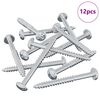 vidaXL Lesen vijak 12 kos Srebrna 9,8 x 53 mm Jeklo