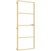 vidaXL Notranja vrata ozka zlata 83x201,5cm kaljeno steklo in aluminij