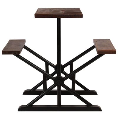 vidaXL Barska miza s klopmi iz trdnega predelanega lesa 120x50x107 cm