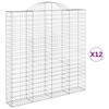 vidaXL Obokane gabion ko&scaron;are 12 kosa 200x30x200/220cm pocinkano železo