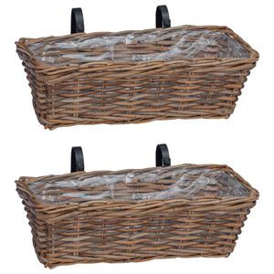 vidaXL Obesna ko&scaron;ara za sadike 2 pcs Rjava 48 x 22 x 15 cm