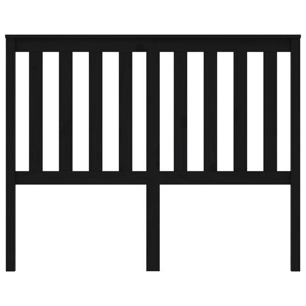 vidaXL Posteljno vzglavje črno 126x6x101 cm trdna borovina