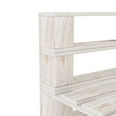 vidaXL Vrtna sedežna garnitura iz palet 7-delna lesena bela