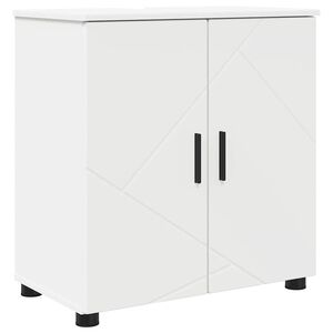 vidaXL Kopalni&scaron;ka omarica Bela 61 x 35 x 64 cm Inženirski les, Kovina