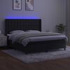 vidaXL Box spring postelja z vzmetnico LED črna 180x200 cm žamet