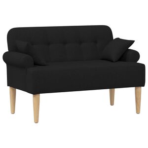 vidaXL Dvojnica s gumbi Črna 120 x 65 x 79 cm Blago