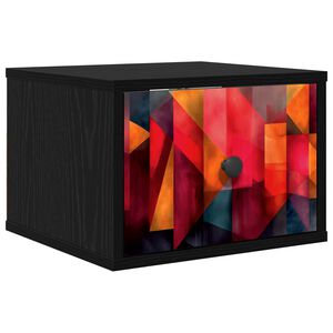vidaXL Stenska nočna omarica HEESCH Črni hrast 36 x 33 x 25 cm