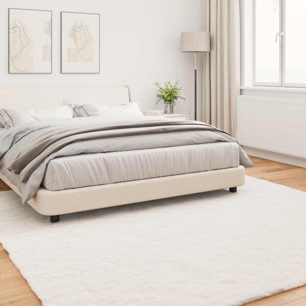 vidaXL Umetno zajčje preproga Olite krema 200 x 200 cm Poliester