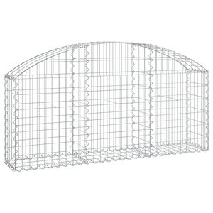 vidaXL Obokana gabionska ko&scaron;ara 150x30x60/80 cm pocinkano železo