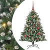 vidaXL Umestno božično drevo Zelena 120 cm PVC, plastika in jeklo
