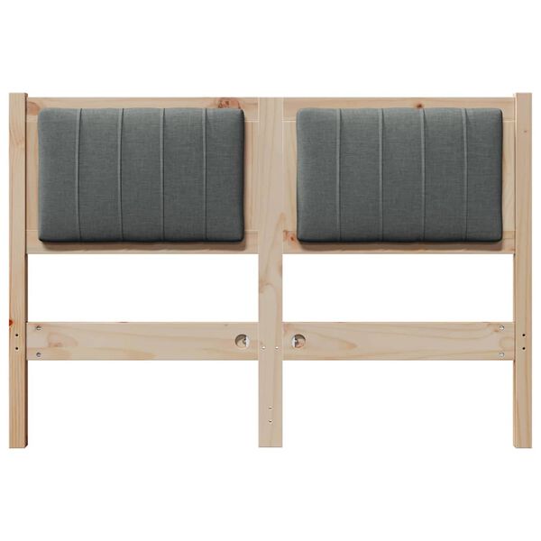 vidaXL Tapecirano vzglavje z vzglavjem Rjava 120 cm Masivno borovo les