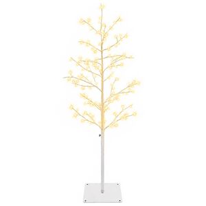 vidaXL Mini brezovo božično drevo Bela 18 x 18 x 120 cm Jeklo 279 LED