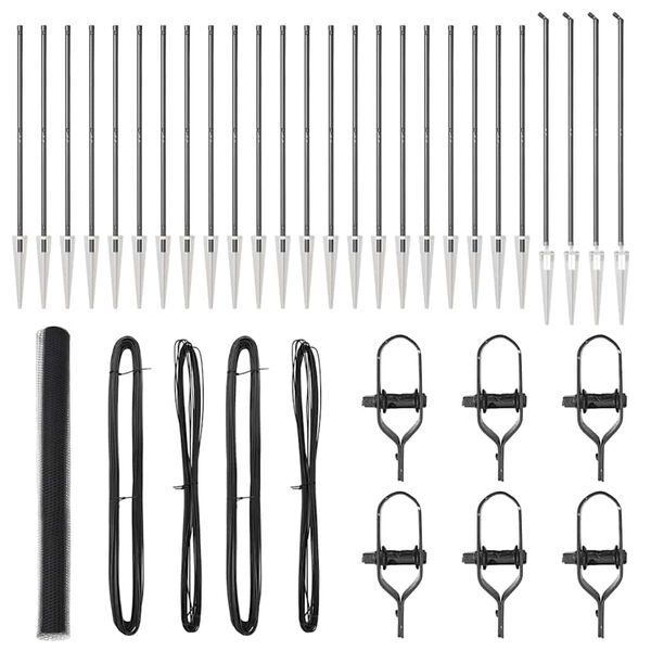 vidaXL Steber ograje. Siva 50 x 1,6 m (13 mm mreža) Jeklo in PVC