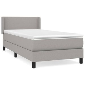 vidaXL Box spring postelja z vzmetnico svetlo siva 80x200 cm blago