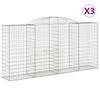 vidaXL Obokane gabion ko&scaron;are 3 kosi 300x50x140/160 cm pocinkano železo