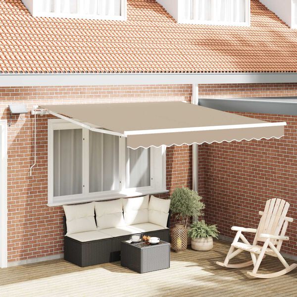 vidaXL Retraktilna tenda z Bež 300 x 250 cm blago